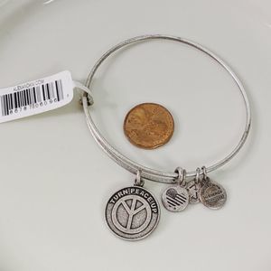 Alex and Ani Silver Turn Peace Up Bracelet New NWT